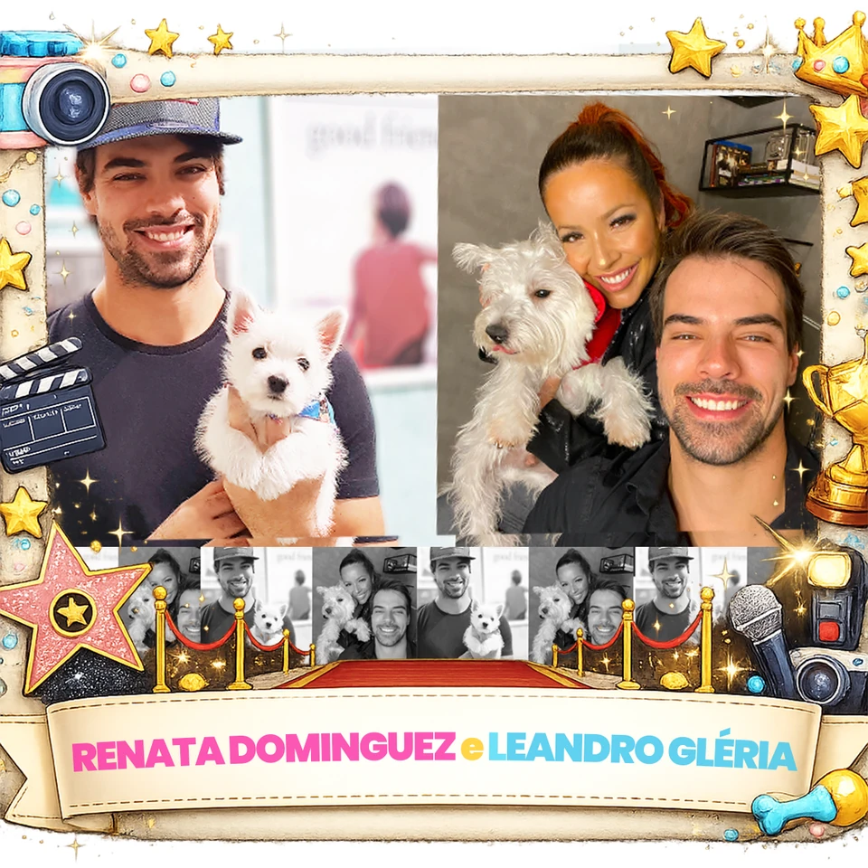 Foto de cliente famoso com seu pet — acervo Eu Quero Um Filhote